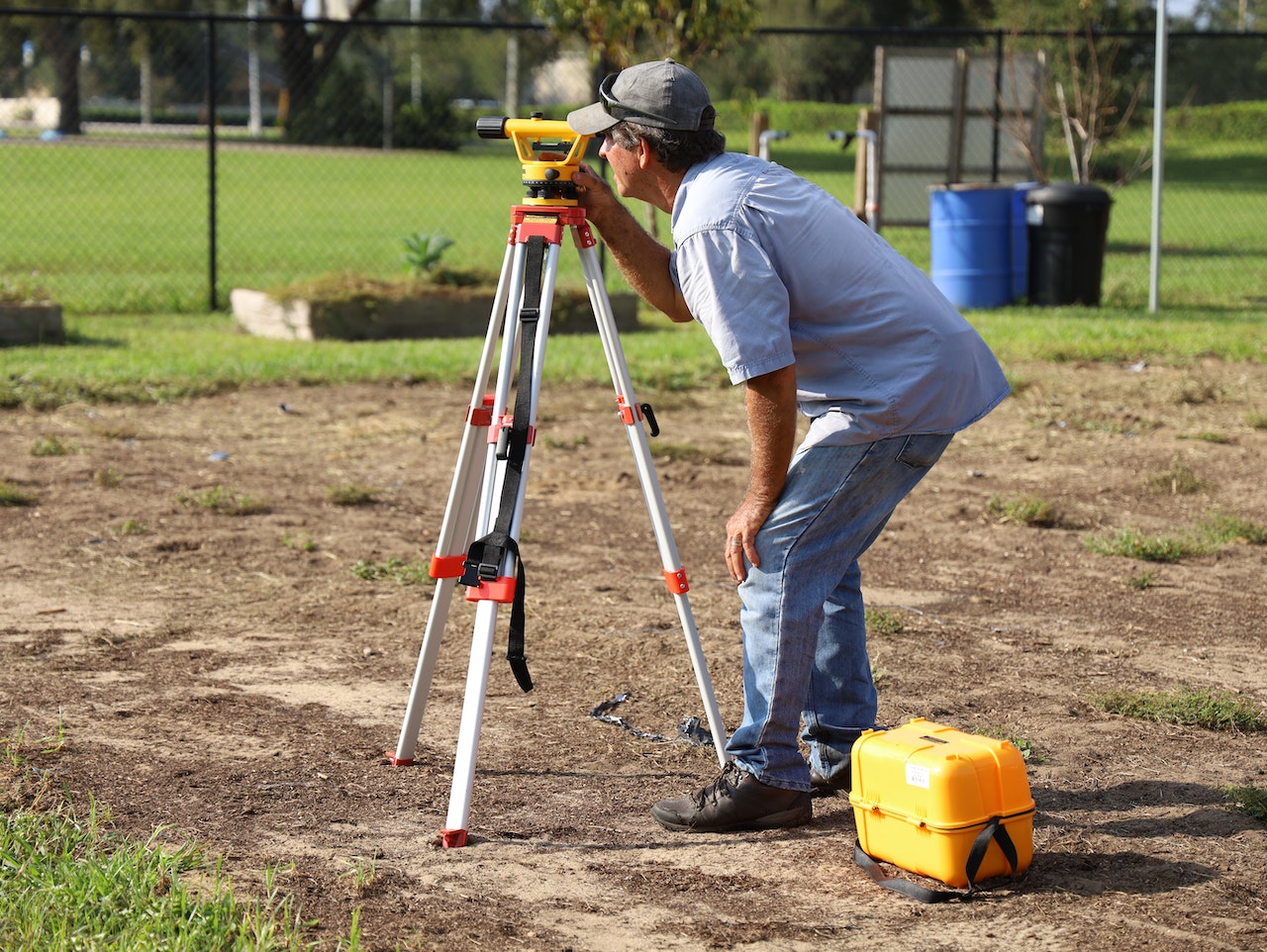 man doing a topographic survey